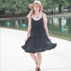 Black ruffled dress